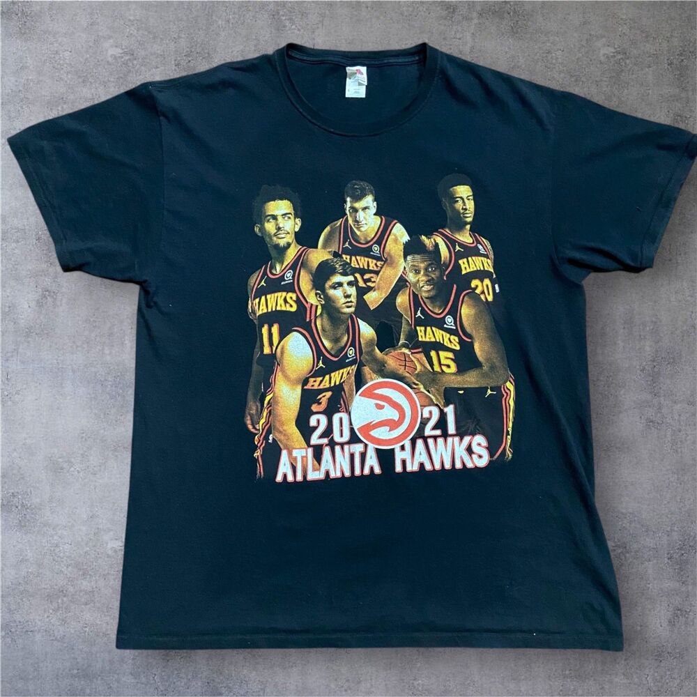 Fruit Of The Loom NBA Atlanta Hawks 2021 Playoffs Team Tee Black Men's Size L